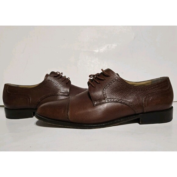 Bruno Magli Mens Shoes Italy Cap Toe Oxford Ernest Brown 11 W Cap Toe Business - Picture 1 of 7